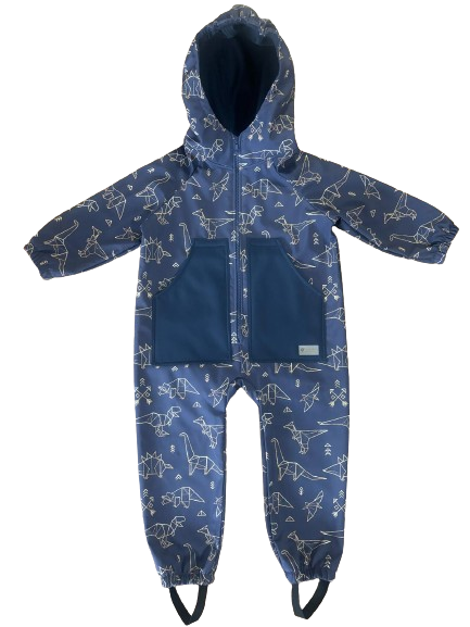 Monkey Mum® Softshellová kombinéza s membránou – Souhvězdí dinosaurů - vel. 98/104, 110/116