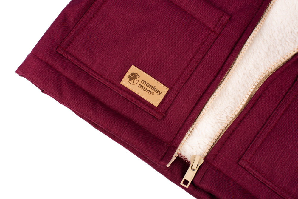 Children's Winter Softshell Jacket with Fleece Monkey Mum® - Burgundy Little Red Riding Hood