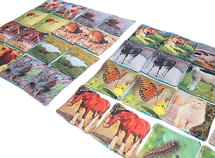 MyMoo Memoryspel av tyg - 16 par - Djur, komplett