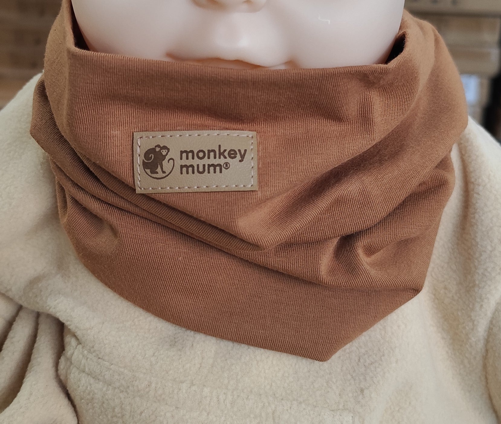 Monkey Mum® neck warmer - Light Brown