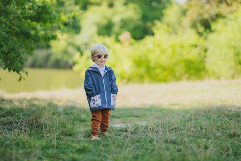 Dětská softshellová bunda s membránou Monkey Mum® - Tajuplný výlet s liškou