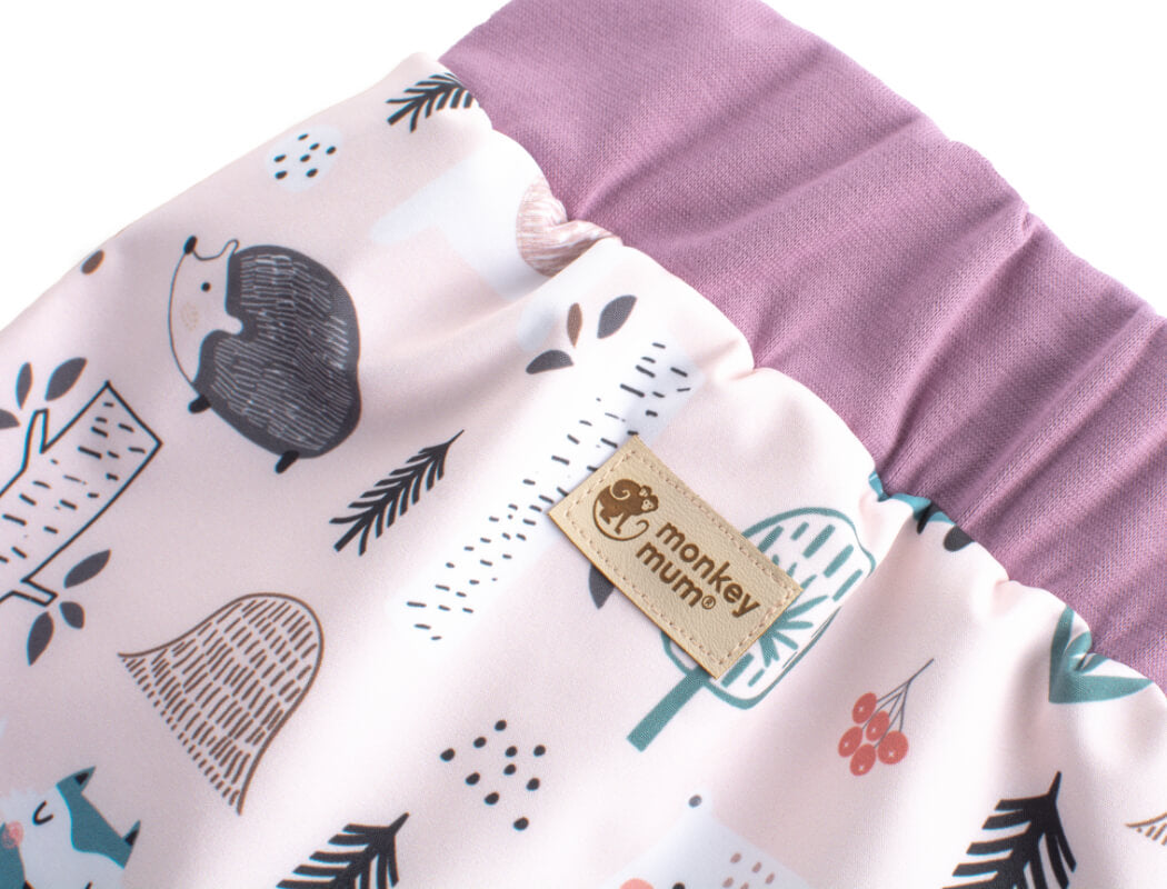Children's softshell pants with membrane Monkey Mum® - Daytime Animals