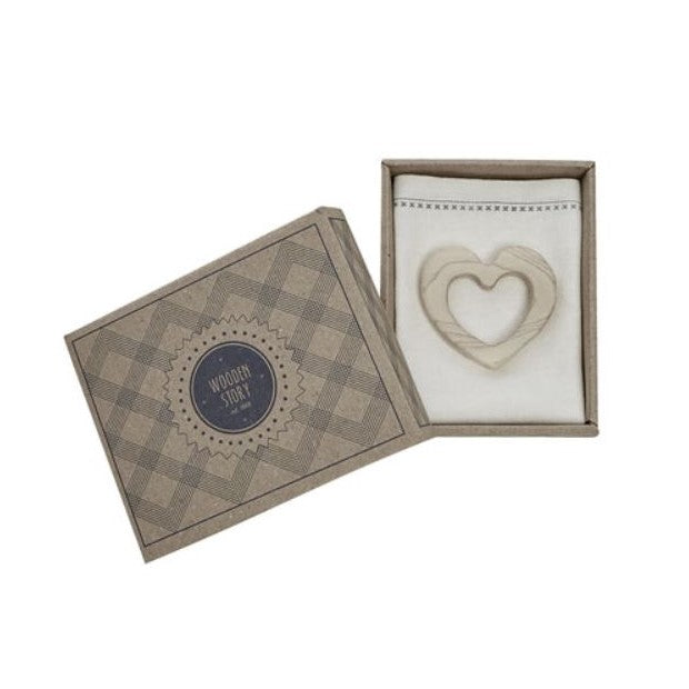 Wooden Story Mini grickalica - Srce s maramicom