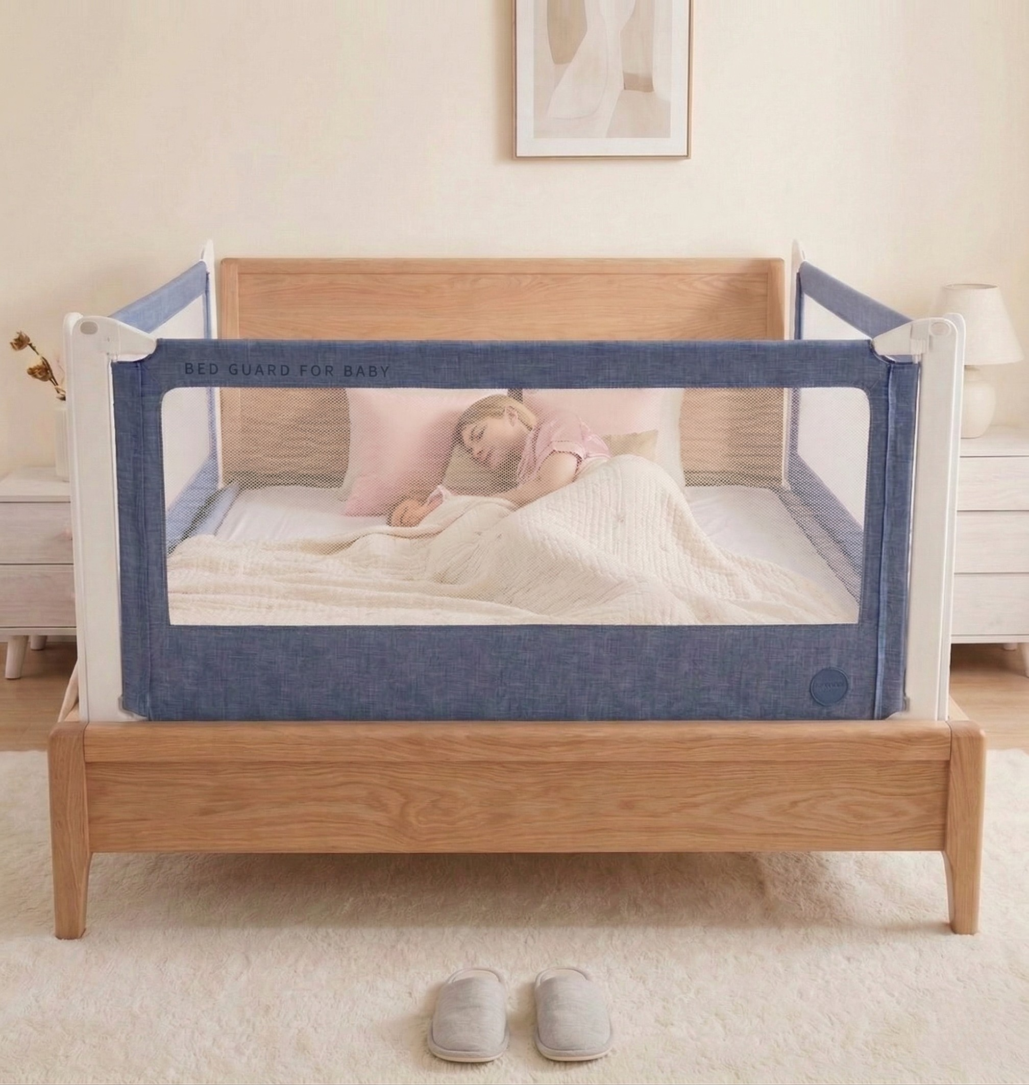 Monkey Mum® Popular Bed Rail - Dark Blue - Design - Clearance