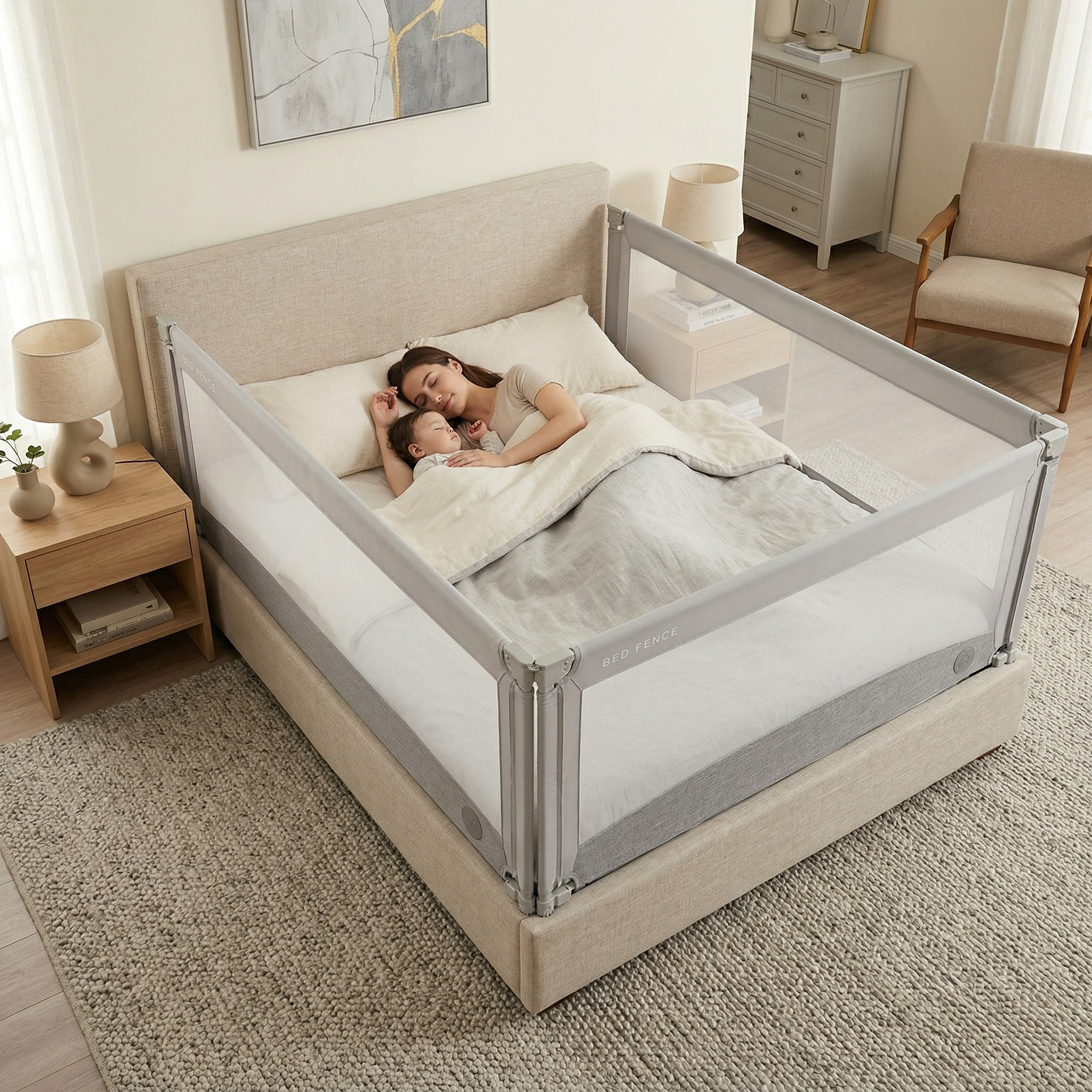 Monkey Mum® Economy Bed Rail - Light Gray - Unboxed
