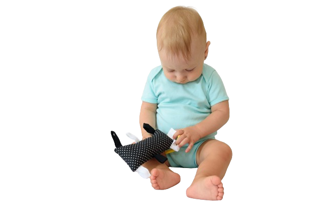 MyMoo Montessori jastuk za razvoj hvatanja - Točke/crna
