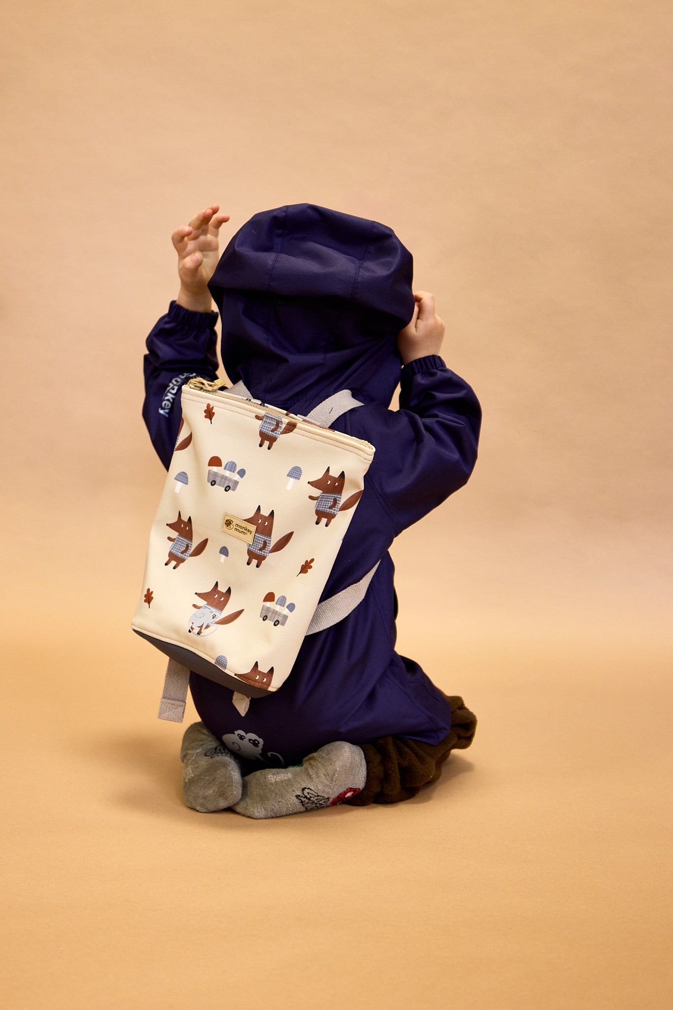 Dětský softshellový batůžek Monkey Mum® - Denní zvířátka, 2. jakost - Malý (0-3 roky), Velký (3-6let)