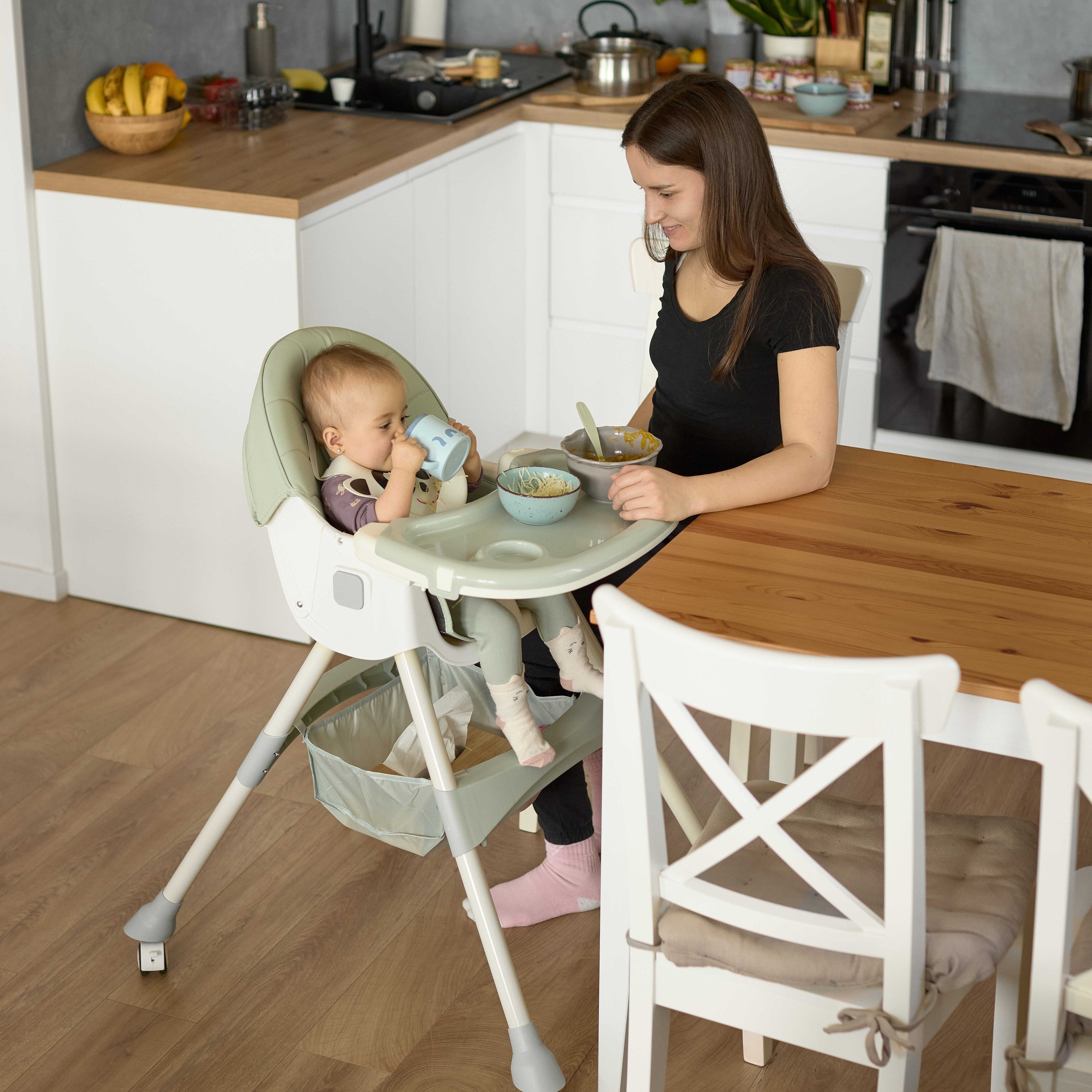 Comfort 2-in-1 Children's High Chair - Pink Ornament