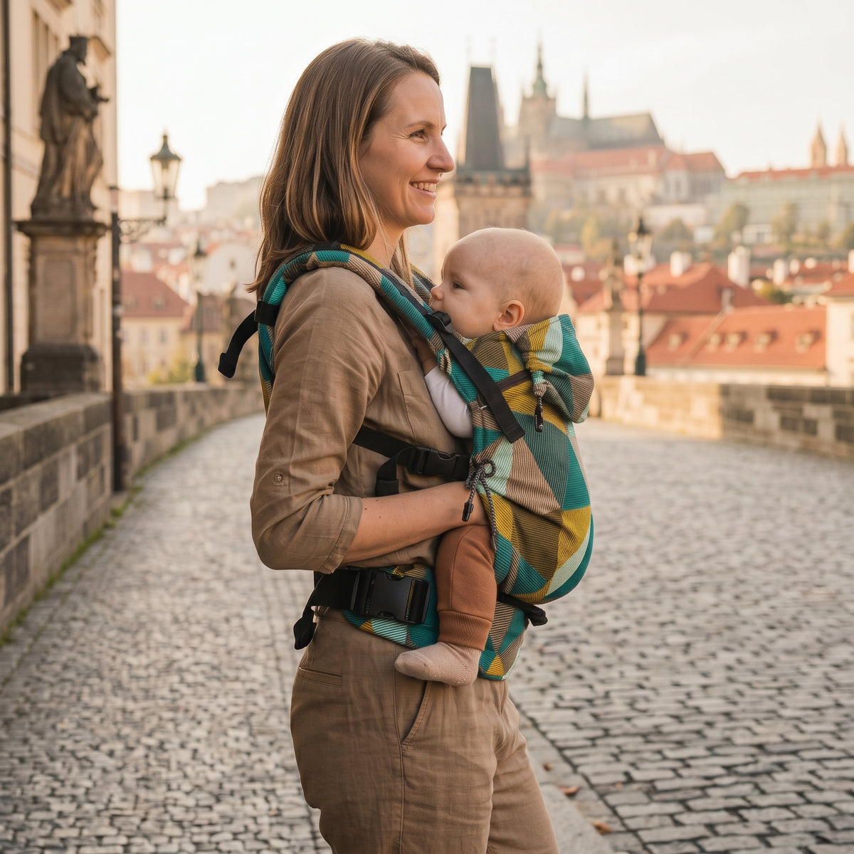 Monkey Mum® Ergonomska rastuća nosiljka Carrie - Šarmantna geometrija