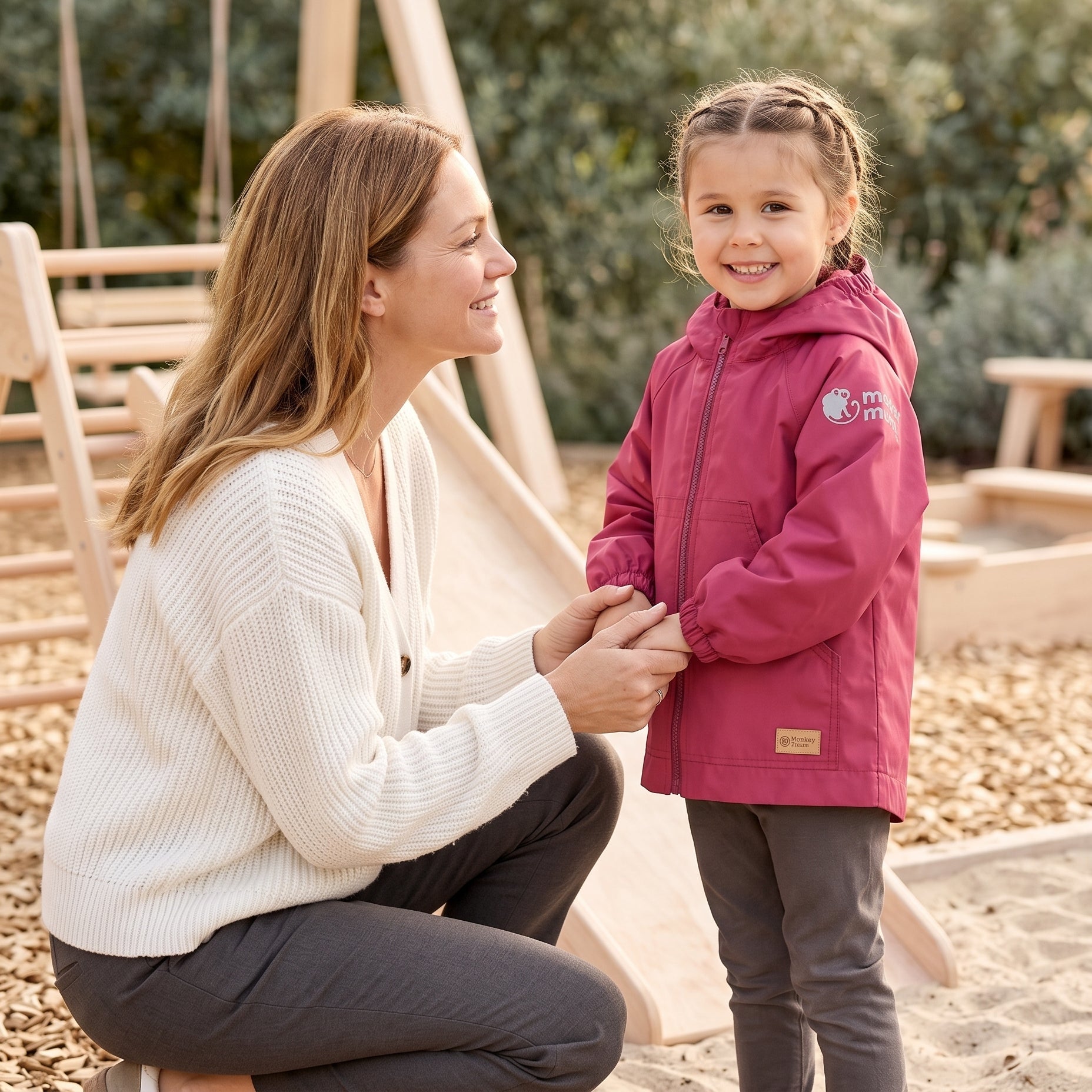Monkey Mum® Šuškava jakna s raglan rukavima - Bordo