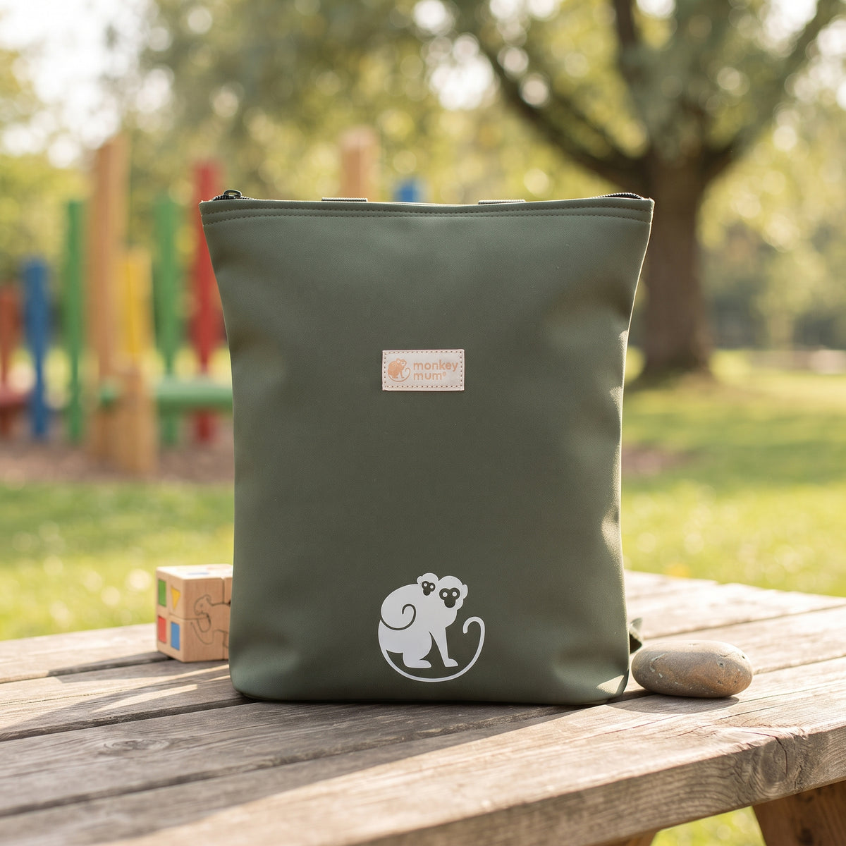 Dječji softshell ruksak Monkey Mum® - Tamnozeleni