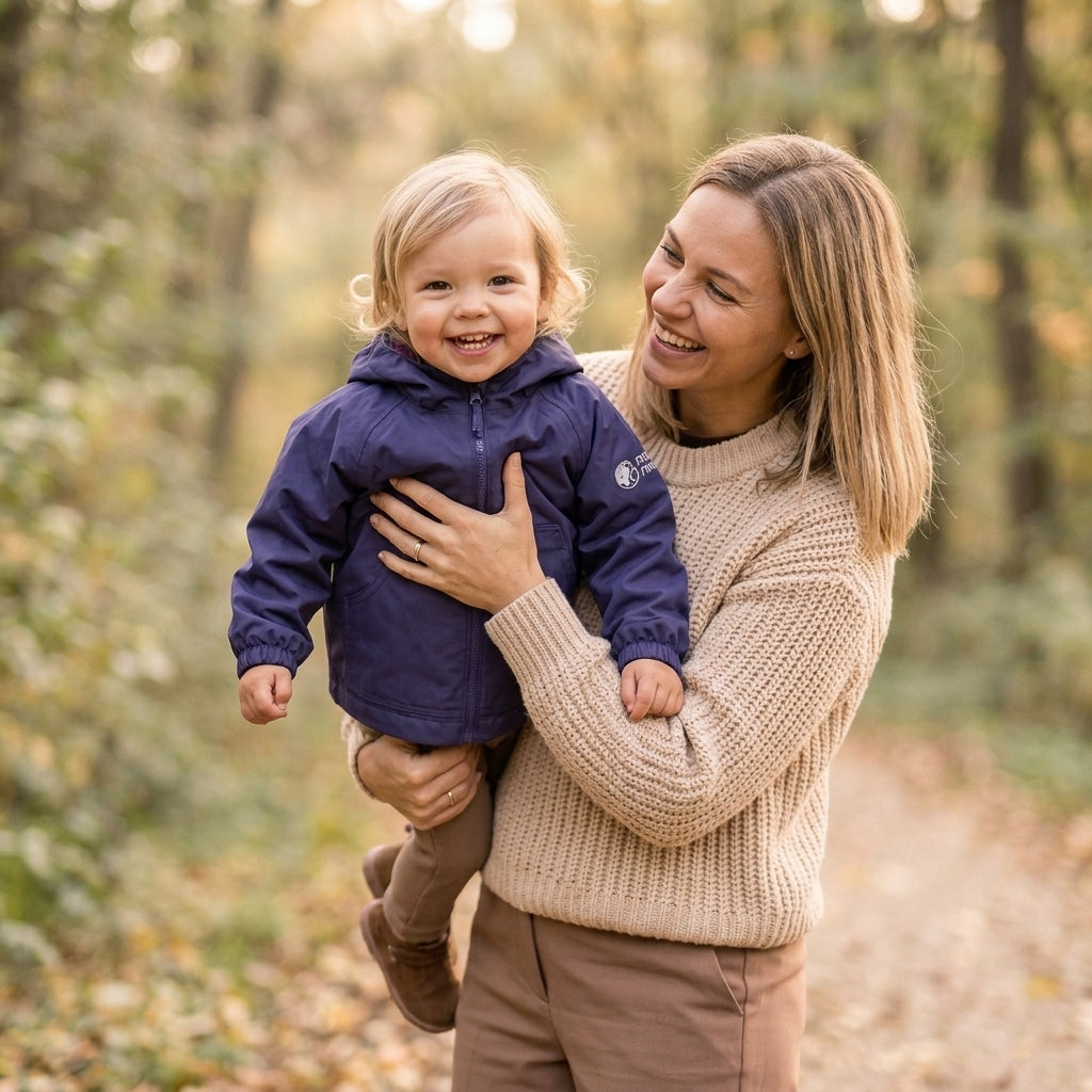 Monkey Mum® Šuškava jakna s raglan rukavima - Tamnoljubičasta