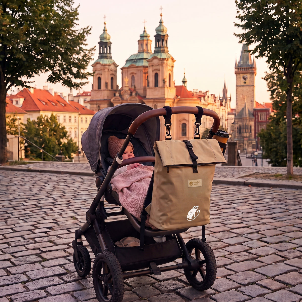 Monkey Mum® Keper ruksak za dječja kolica – Pustinjski pijesak