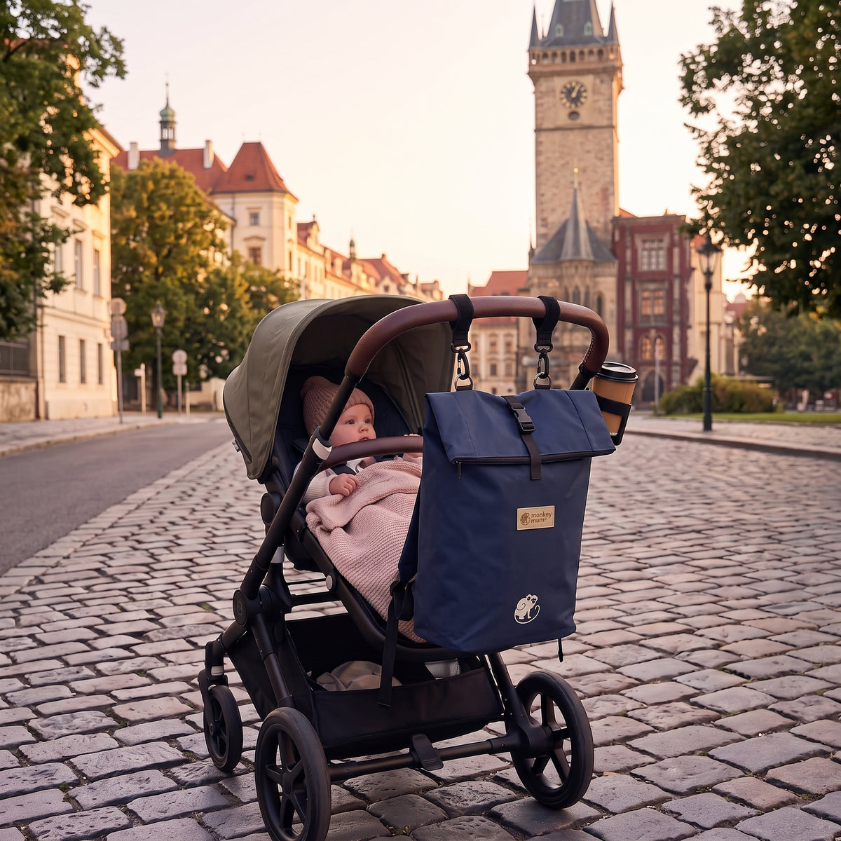 Monkey Mum® Integrált sávoly hátizsák a Carrie hordozóhoz - Tengerészkék
