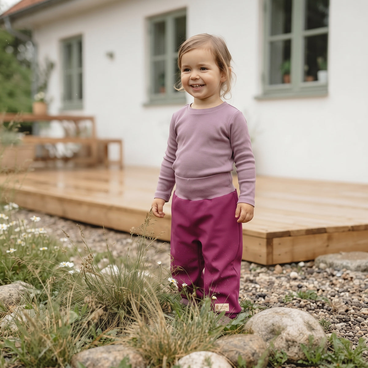 Dječje rasteće softshell hlače s membranom Monkey Mum® - Sočna malina