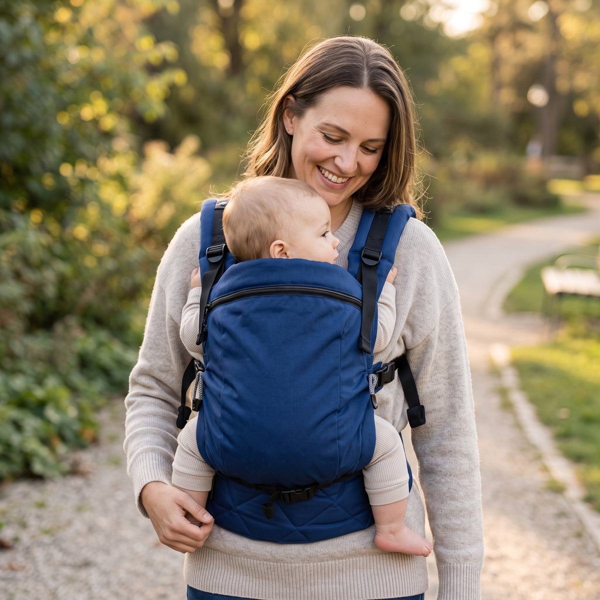 Monkey Mum® Ergonomic adjustable carrier Carrie - Navy Blue
