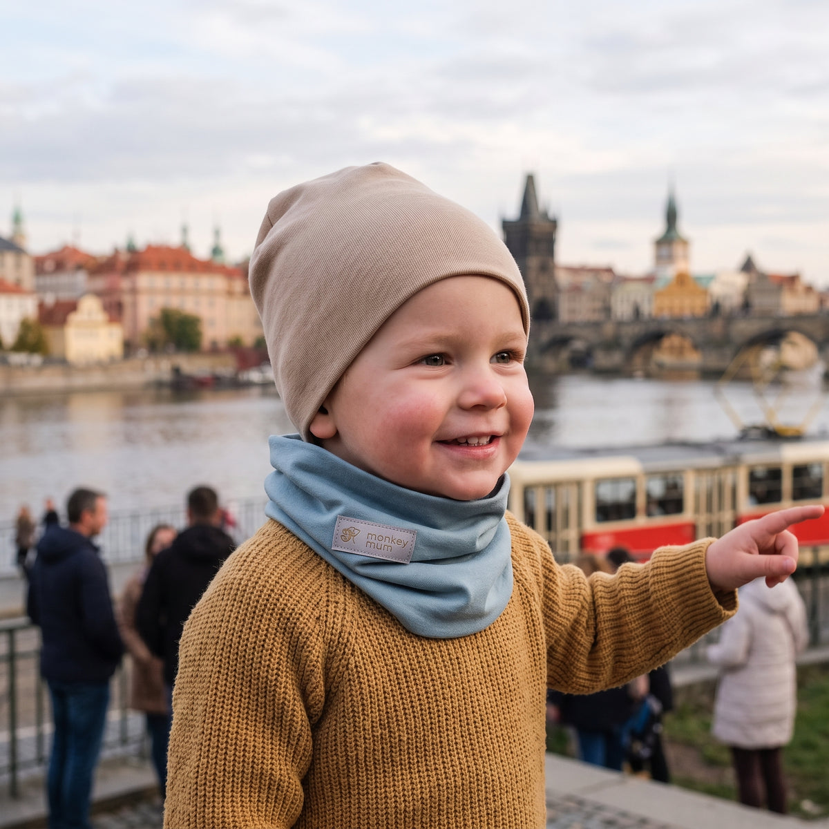 Monkey Mum® nyakmelegítő - Világoskék