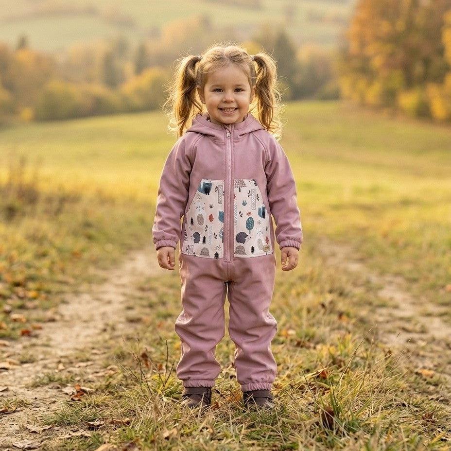 Monkey Mum® Softshell kombinezon s membranom – Šećerne životinjice - vel. 98/104, 110/116