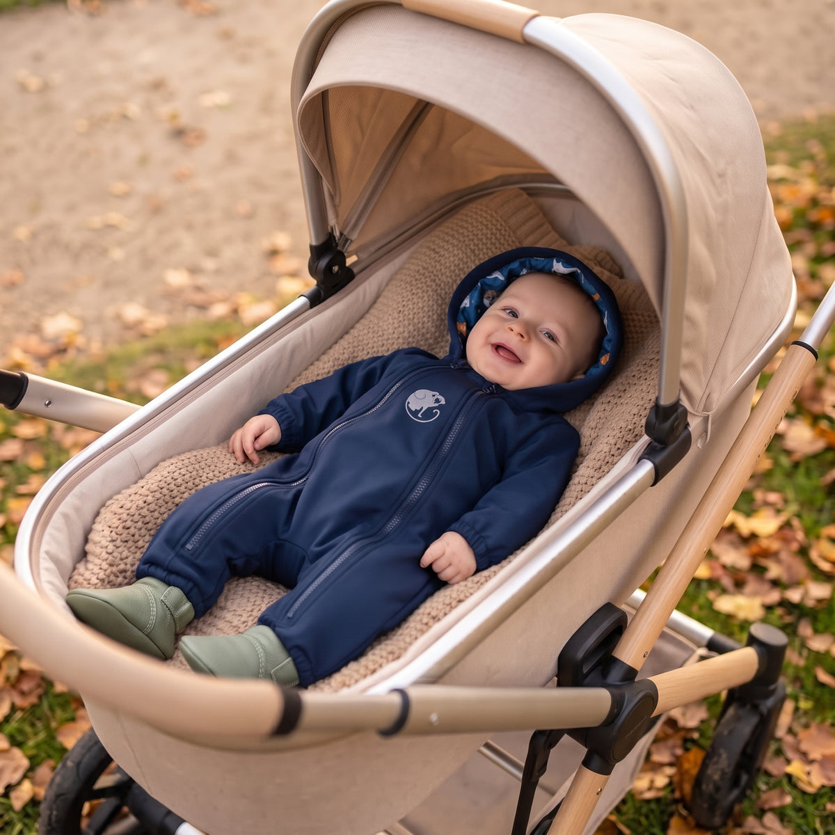 Monkey Mum® Softshell kombinezon s membranom – Noćno nebo sa životinjama - vel. 62/68, 74/80
