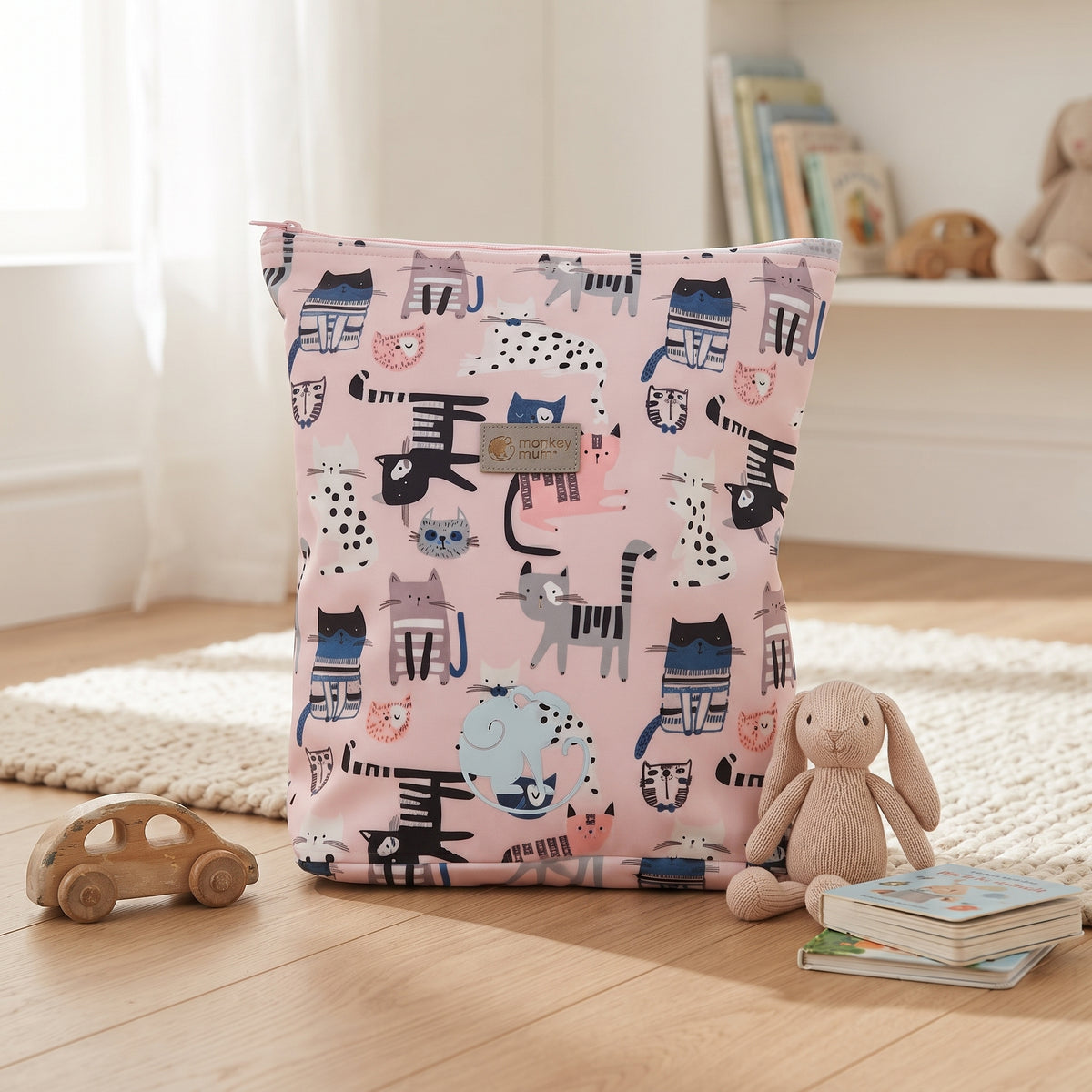 Dječji softshell ruksak Monkey Mum® - Mačkice - Ružičasti