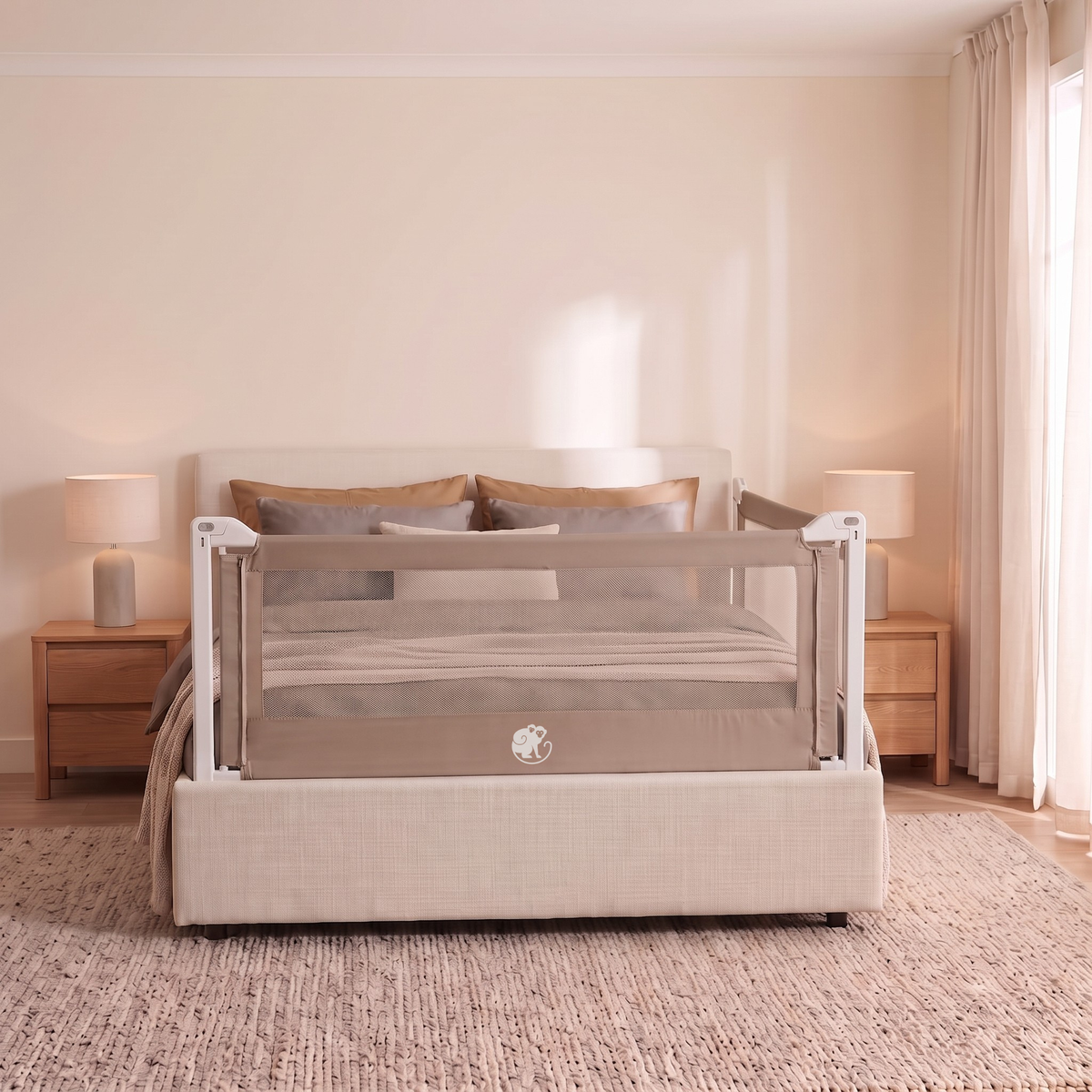Fabric Cover for Monkey Mum® Popular Bed Rail – Dark Grey