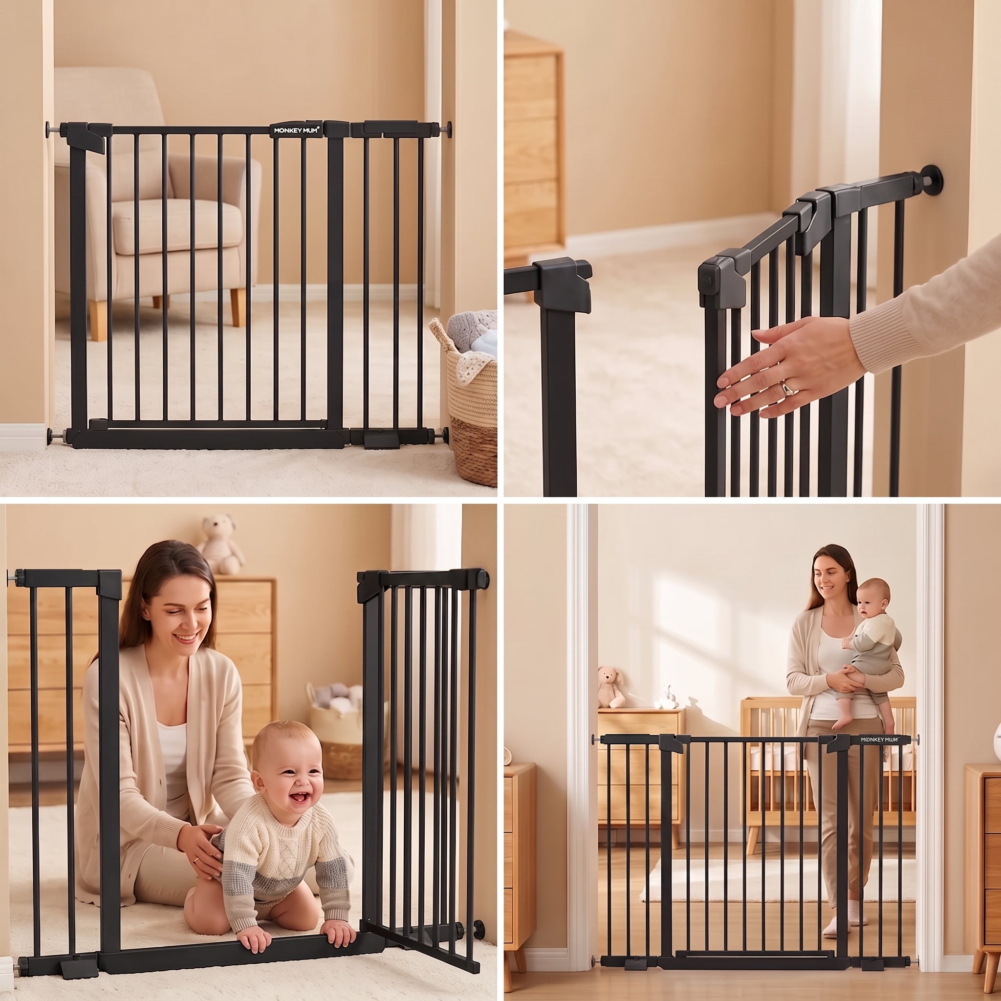Produžetak za sigurnosnu ogradu Monkey Mum® - crni