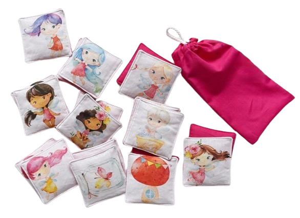 MyMoo Fabric Memory Game - Set of 10 Pairs - Wood Fairies