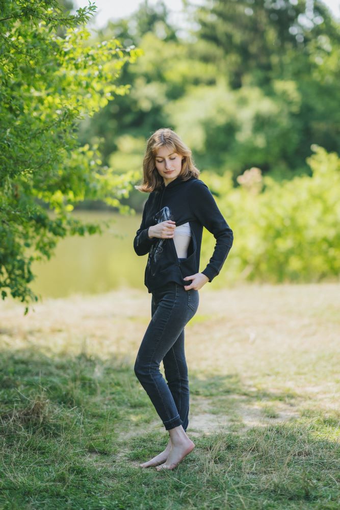 Monkey Mum® Nursing Sweatshirt Black - Loving Mama