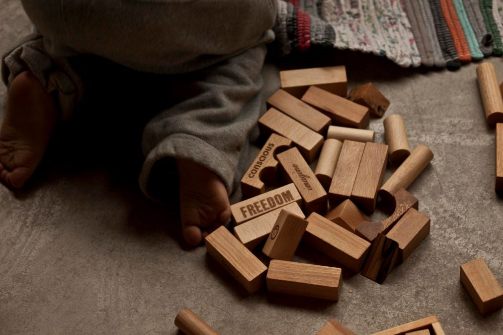 Wooden Story Kocke u drvenoj krabici - 30 ks - Prirodne