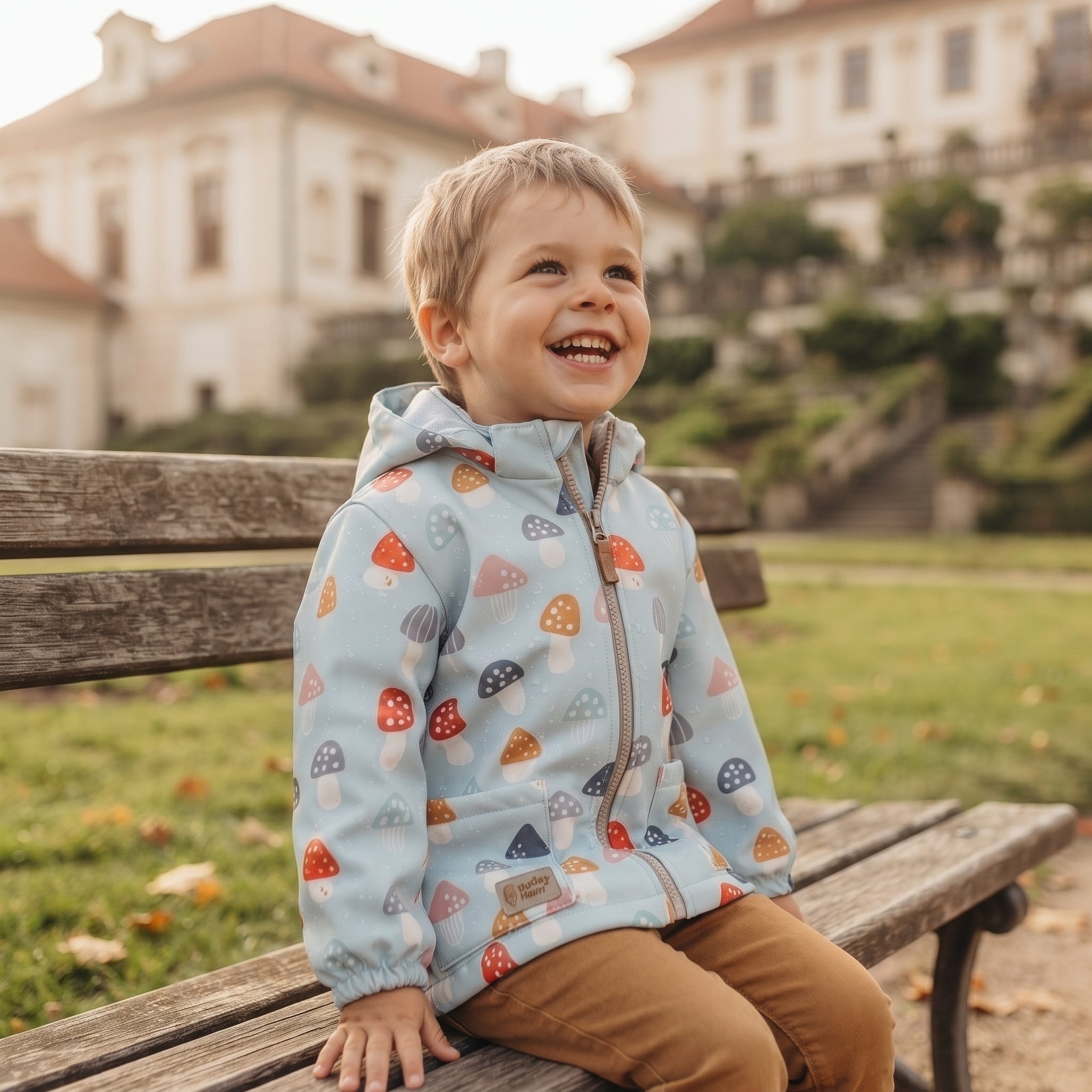 Dječja softshell jakna s membranom Monkey Mum® - Šareni muharači