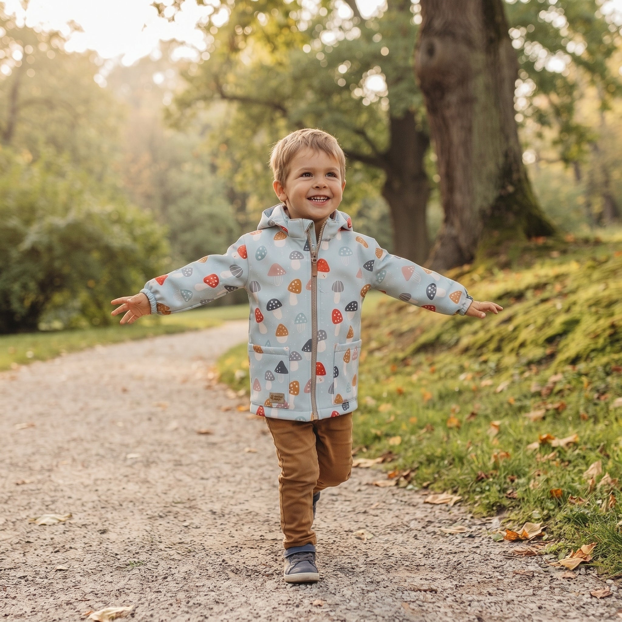 Dječja softshell jakna s membranom Monkey Mum® - Šareni muharači