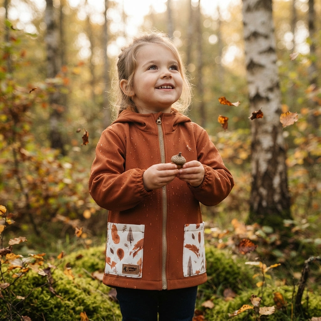 Dječja softshell jakna s membranom Monkey Mum® - Jesensko lišće