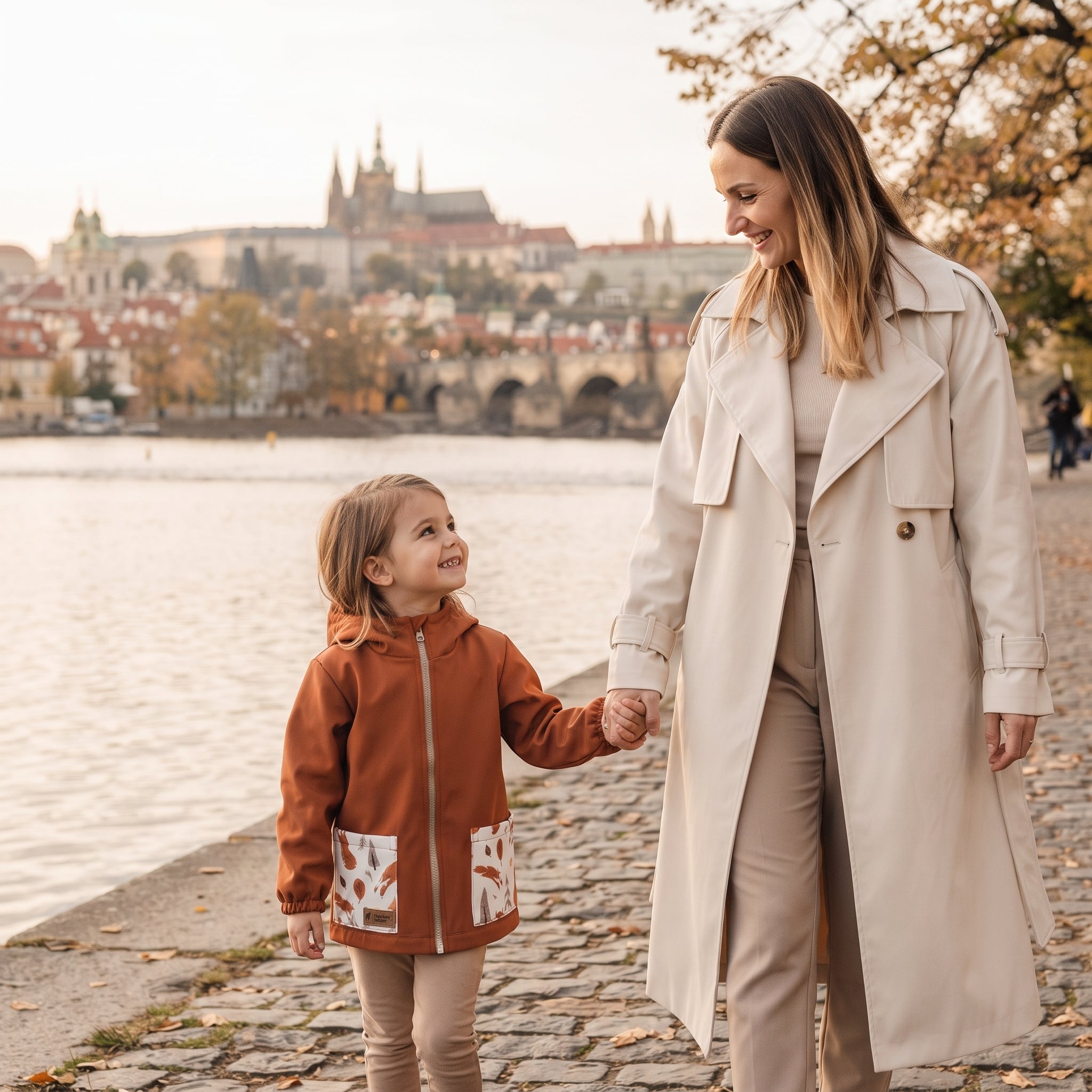Dječja softshell jakna s membranom Monkey Mum® - Jesensko lišće