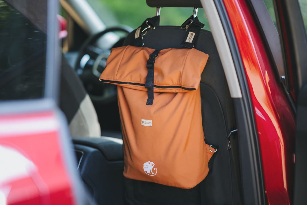 Monkey Mum® Integrated twill backpack for the Carrie carrier - Navy Blue