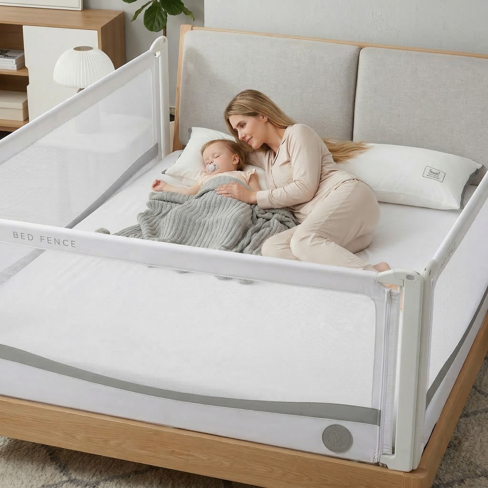 Monkey Mum® Premium Bed Rail - Light Gray - Clearance