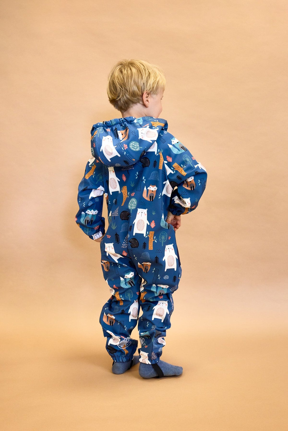 Monkey Mum® Softshellová kombinéza s membránou – Veselé staveniště - vel. 86/92